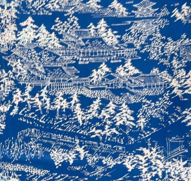 Washable Kimono Small Pattern Lining Light Blue S… - image 3