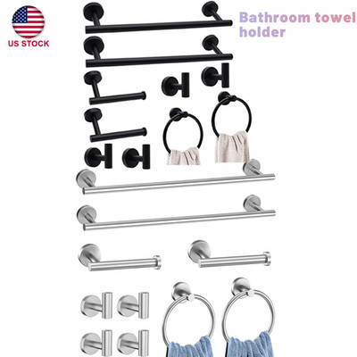 10 Pcs Bathroom Hardware Set Wall Mounted Bath Towel Bar Toilet Paper Holder