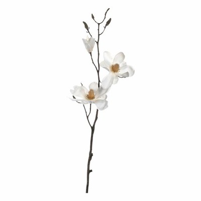 Leonardo Fiore Magnolie Kunstblume Blumenzweig Blütenzweig Dekozweig Weiß 80 cm
