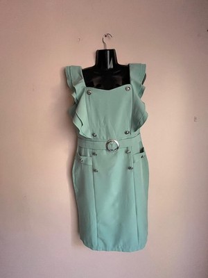 Elegant Mint Green Dress - Xin Yi Fushi, Size 10-12