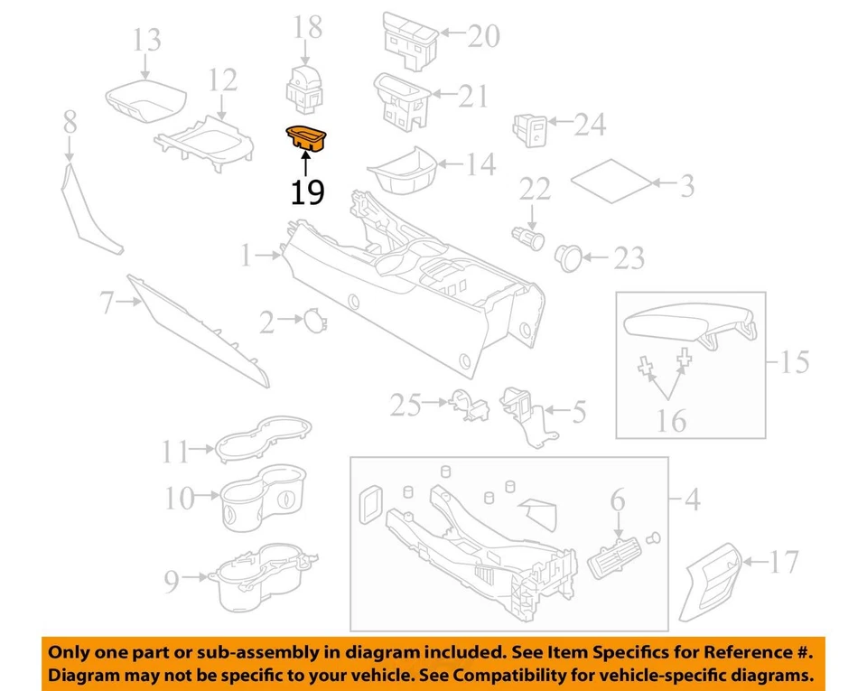 Se adapta a placa Chevrolet SS 2014-2017, F/FLR CNSL ACSRY SW 92291824 - NUEVO OEM Foto 3 de 4