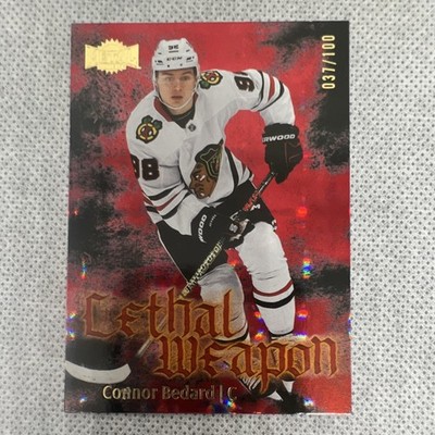 SkyBox 2025-26 Metal Universe Connor Bedard Lethal Weapon LW-1 Red /100