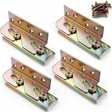 4 Sets Bed Rail Brackets,Heavy Duty Bed Frame Brackets Bed with Screws Fitt...