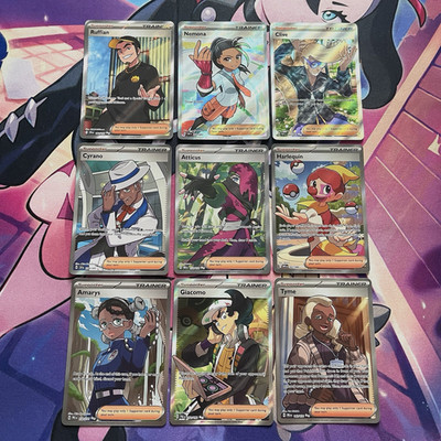 Pokemon TCG | Englisch Scharlachrot & Violett Full Art Trainer SR X9 Karten Konvolut