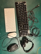 PC Accessories Bundle   2 Keyboard/Mouse Combos  Logitech H390 USB Headset