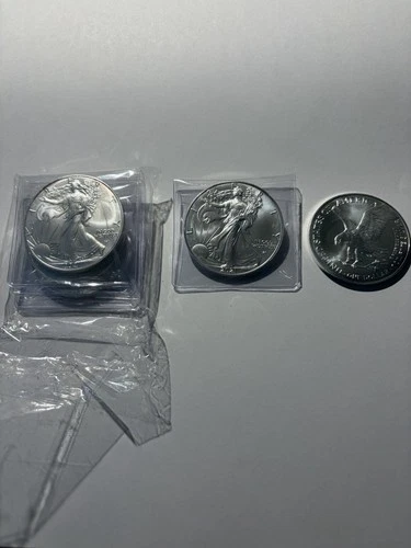 5) 2021 American Silver Eagle BU Coins