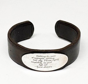 TLC Vintage JEANINE PAYER Sterling & Leather Cuff Bracelet IZUMI SHIKIBU unisex