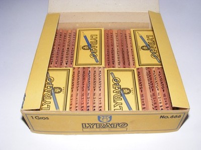lyrato lyra pencil 666 vintage shop box with 4 unused original wrapped set of 12