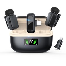 Mini Wireless Lavalier Microphone for iPhone/Android/PC with USB-C Plug, Nois...
