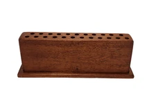 Vintage Wood Block Handmade Pencil, Paint Brush, Drill Bit Holder