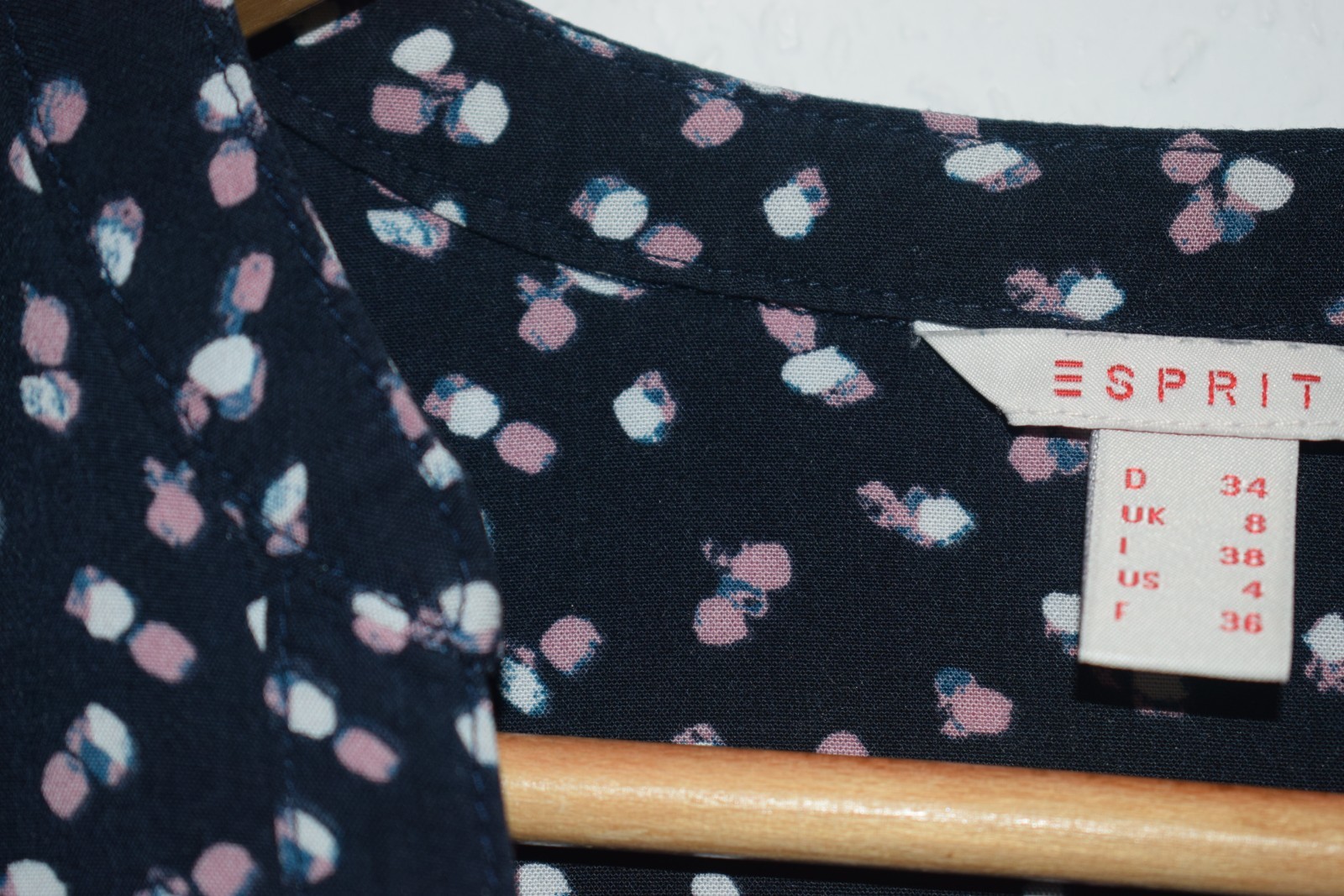 Esprit Navy Blue Floral Viscose Blouse - Size 34 (XS) image 6
