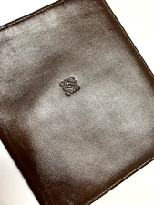 LOEWE VINTAGE ANAGRAM EMBOSSED ULTRA SOFT LEATHER WALLET BIFOLD LOGO SPAIN BROWN
