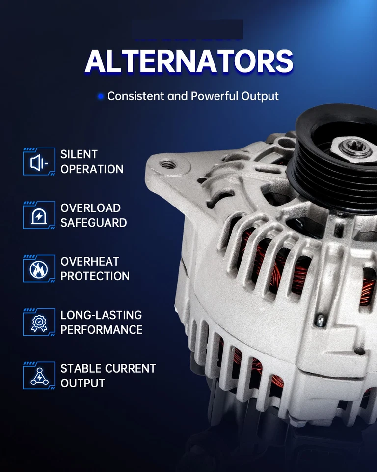 Alternator 81657N6G For 1994 1995 Chevrolet K1500 C1500 4.3L V6 5.7L V8 105 Amp - Image 2 of 4