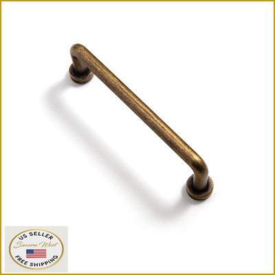 Goo-Ki 6-Pack 3.75'' C-C Antique Brass Cabinet Bar Pulls Vintage Drawer Handles