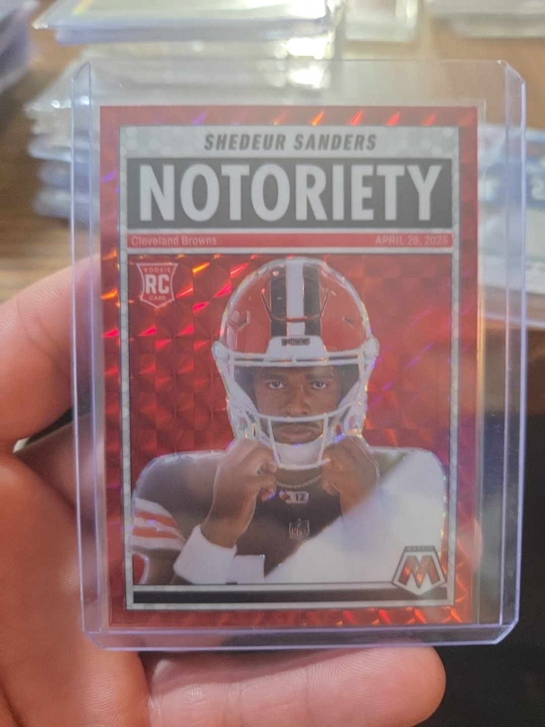 2025 Panini Mosaic - Notoriety Shedeur Sanders #13 Red Mosaic Prizm (RC)