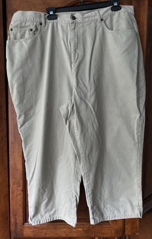 Lauren Ralph Lauren Crop Pants Women's Size 18W Green Cotton Preowned