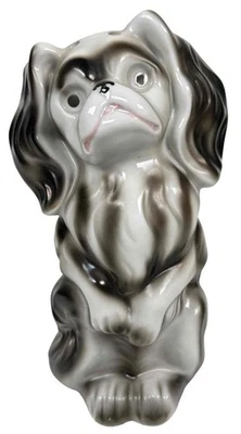 Antique German Begging Pekingese Bichon Porcelain Dog Night Light Lamp Figure - Image 1 of 4