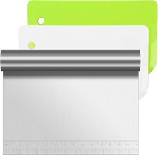 Vicloon Dough Scraper Cutter, 3 Pcs Stainless Steel Dough Scraper with Handle