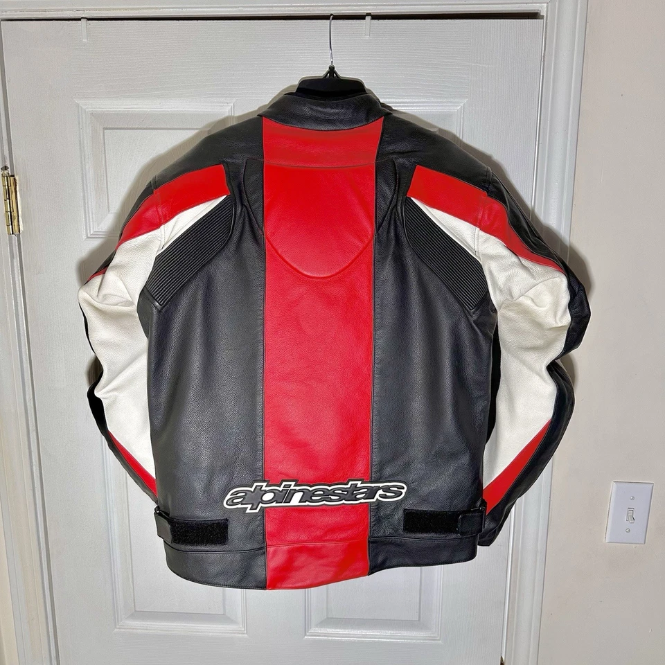 Chaqueta de Motocicleta Alpinestars Airflow Cuero Rojo Blanco Negro Talla EU54 US44 Pro Foto 2 de 4