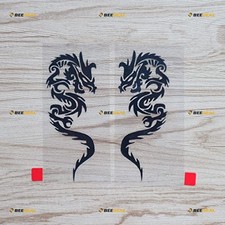 Chinese Dragon Decal Vinyl Sticker - Mirror Images Reversed - Pair Black 4