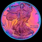 American Silver Eagle Proof 2004 999 Silver Monster Rainbow Toning