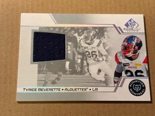 Tyrice Beverette 2025 Upper Deck CFL Game Used Jersey Montreal Alouettes #3