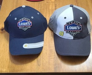 2 Lowe's Racing Jimmy Johnson Hats. 1 adjustable & 1 L/XL