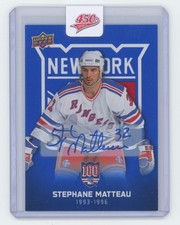 2025-26 UD New York Rangers Centennial Blue Auto Stephane Matteau