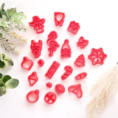 SUNSHINE CUTTERS CHRISTMAS COLLECTION 2023 POLYMER CLAY EARRING CUTTER DONKEY ANGEL GNOME TREE