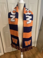 Wheaton College 65” Double Sided Acrylic Scarf  Orange/Blue