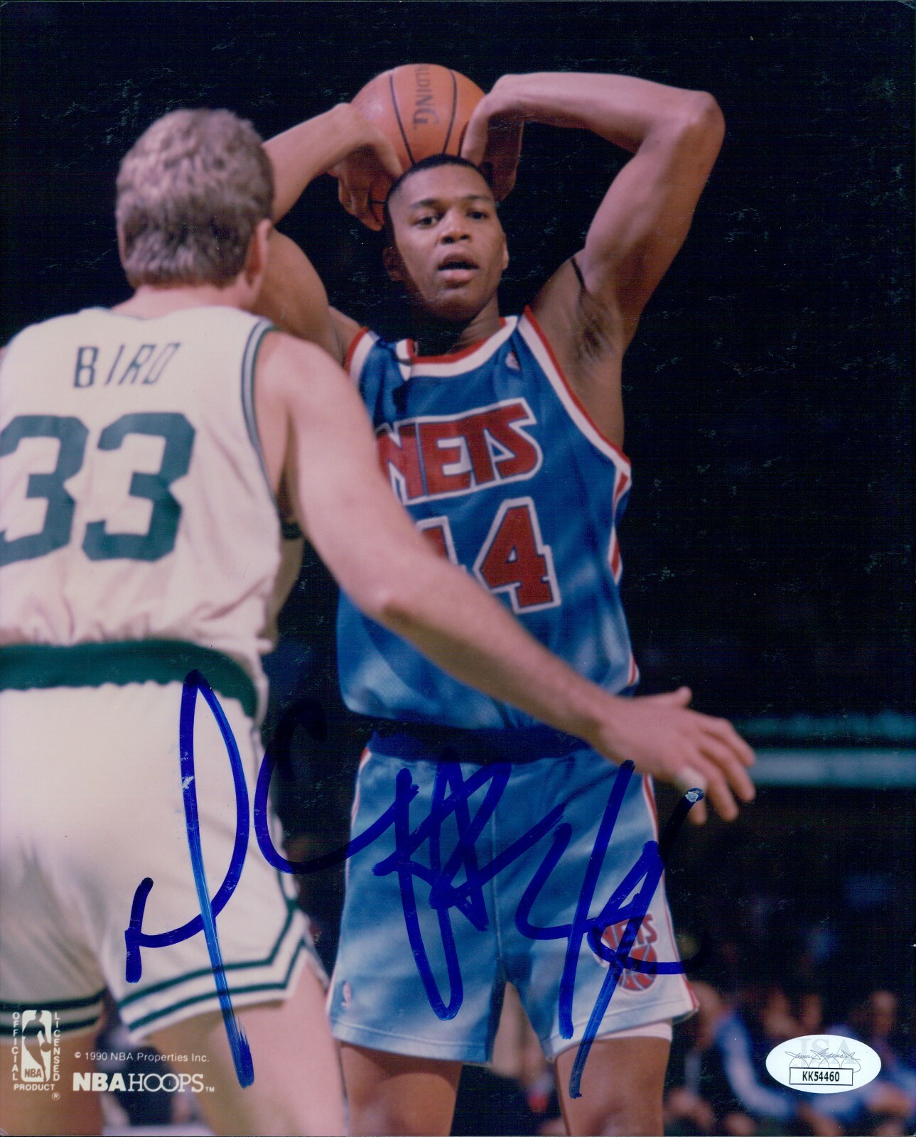 Derrick Coleman Autographed Signed New Jersey Nets 8X10 Glossy Photo JSA Authenticated 