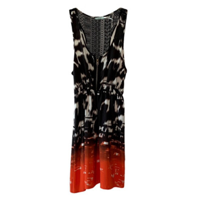 kimchi blue orange dress Kimchi Blue Tea Time Basque Waist Halter Midi Dress, Orange Multi Cotton, Women's L | Delivery Near Me