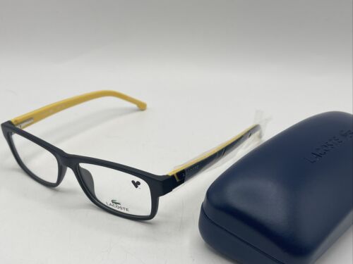 Lacoste Eyeglasses Frames L2707 002 Black Yellow Rectangular Full Rim 53-15-145 - Picture 2 of 8