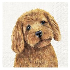 Servilletas de mesa de papel crema para perros de granja 33 cm cuadrados 3 capas servilletas para almuerzo
