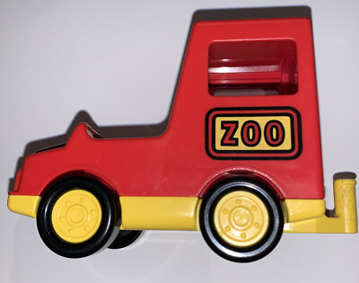 RED ZOO KEEPER CAR playset part LEGO DUPLO vintage spare vehicle YELLOW BASE | eBay