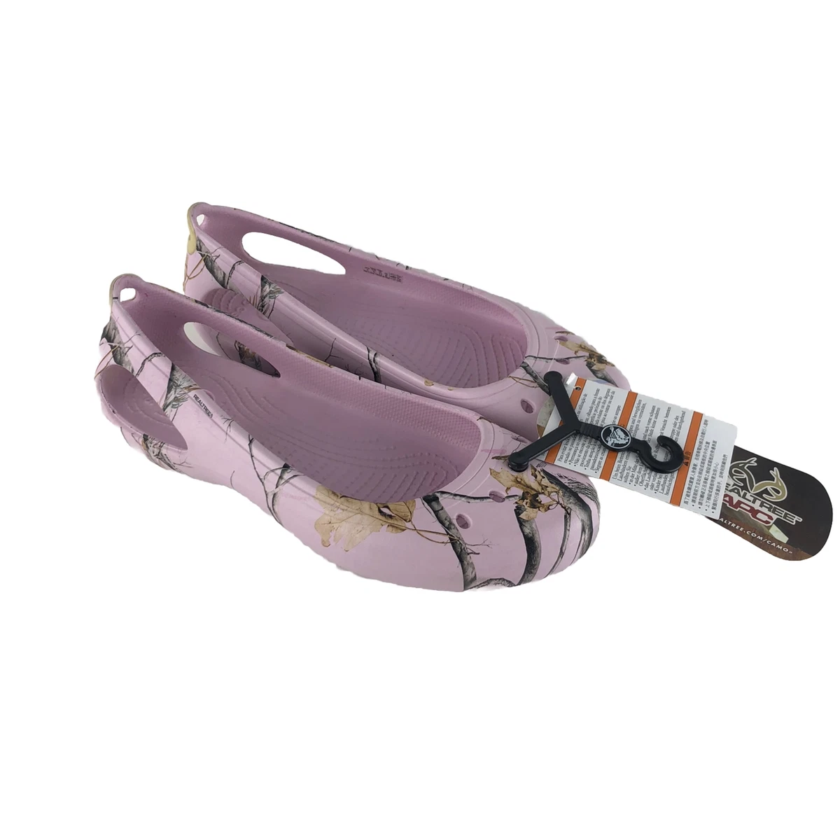 Womens pink cheap camo crocs