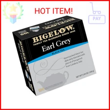 Bigelow Tea Earl Grey Black Tea, Caffeinated Tea, 100 Count Box (Pack of 1)