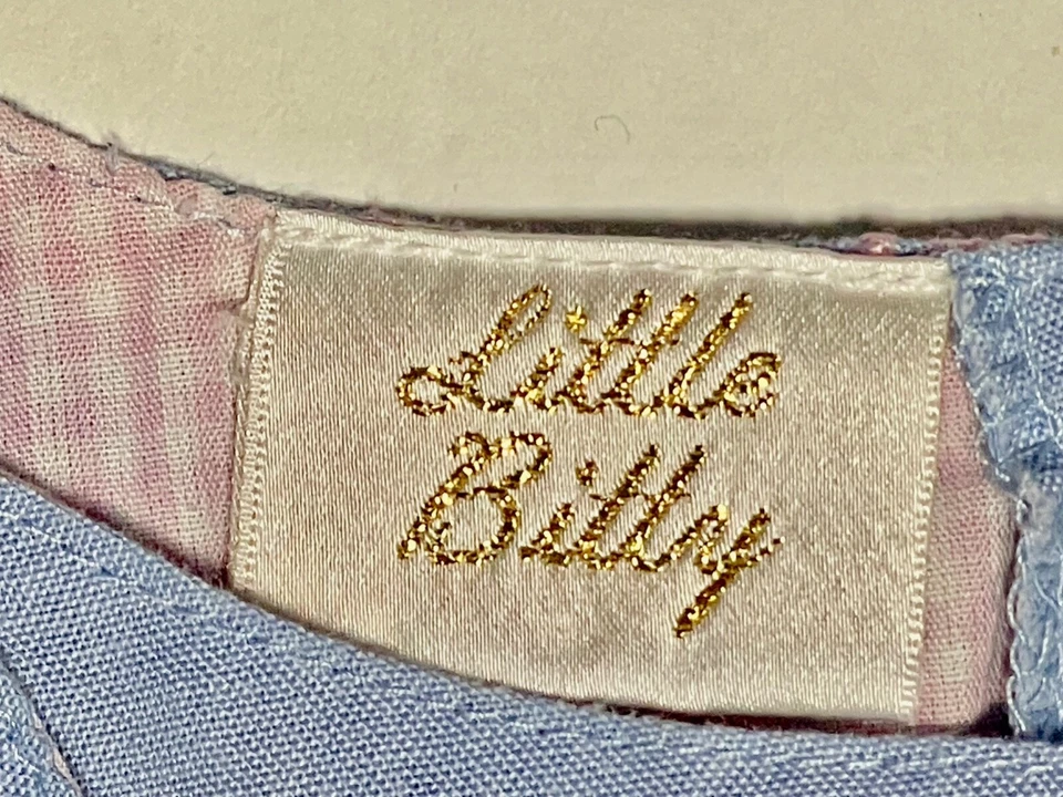 Little Bitty - Vestido Azul Rosa Rosas - Algodón - Niña - Botones - Talla 2T Foto 3 de 4