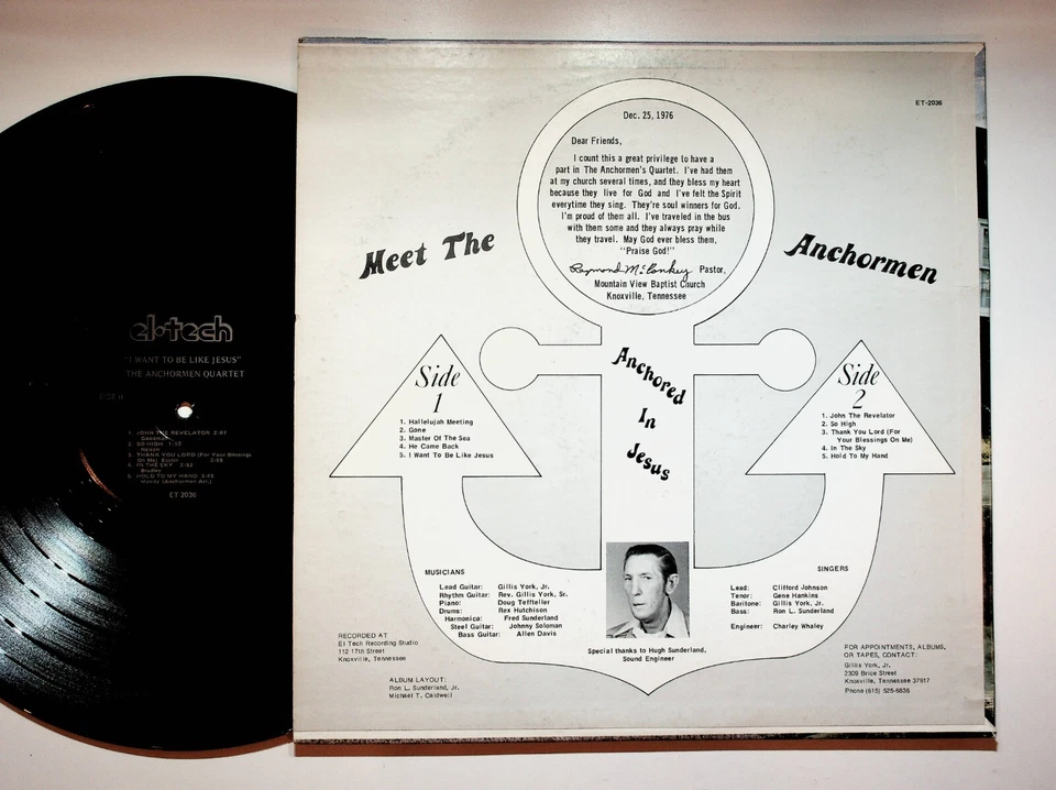 1976 The Anchorman Quartet I Want To Be Like Jesus Gospel Vinyl LP Record VG+ Foto 2 de 4