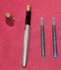 Parker Vintage Sonett Cisele Füllfederhalter Sterling Silber 18k 750