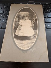 1890's Cabinet Card "Young Girl in her white dress" 4 1/4 x 7