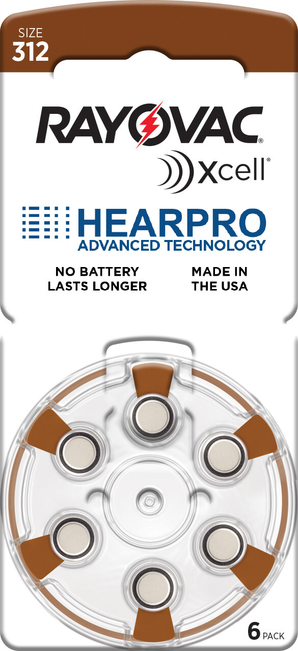 Rayovac Long-Lasting Size 312 Hearing Aid Batteries 60 Pack 