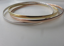 Gold Russian Bangle 9 Carat Multi Colour Gold 3mm