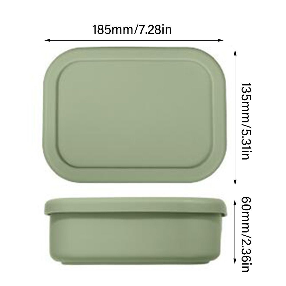 for Students Office Workers Bento Box Two Grids Lunch Box Silicone