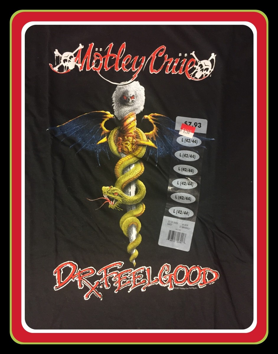 NEW 2007 MOTLEY CRUE TOURING DR FEELGOOD T-SHIRT SZE L BLACK 