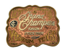 Western Style Belt Buckle Handmade Sterling Silver Plate Stock Show Champion