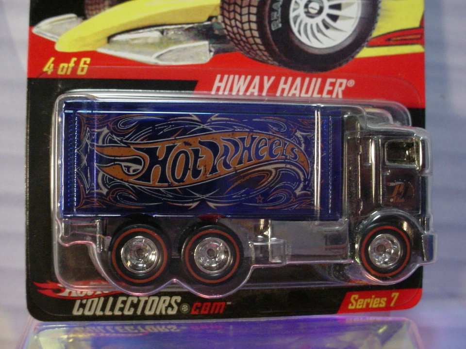 2008 RLC Hot Wheels Real Riders HIWAY HAULER ∞smoke cab;blue;redline∞HOLOGRAM# - Image 2 of 3