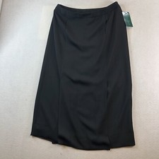 Harvey Benard Skirt NWT Black lined poly Sz 16 34" Waist
