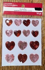 Recollections Large Glittery Hearts Pink Red Wedding VALENTINES DAY Love Sticker