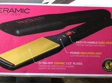 HOT BEAUTY PROFESSIONAL 1"1/2 WIDE CERAMIC FLAT IRON extreme smooth 430F